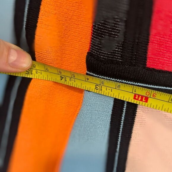 Roksanda Cutout Multi Color Block Stretch Knit Midi Dress Vertical Striped M - Picture 13 of 14